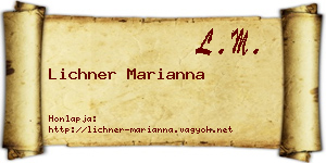 Lichner Marianna névjegykártya